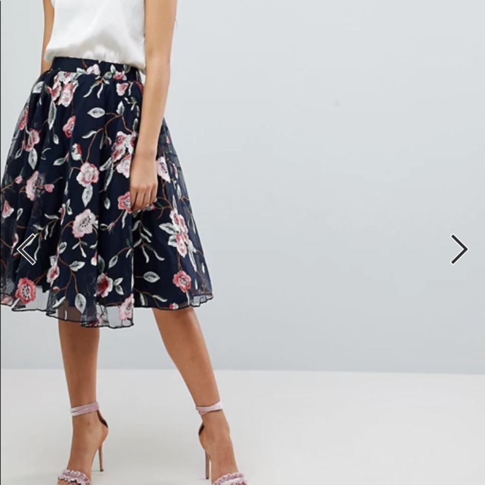 Club London Embroidered Skirt (ASOS)